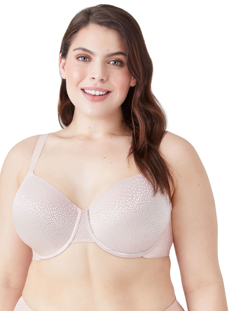Front of a model wearing a size 38DD Back Appeal® Contour Bra in Rose Dust by Wacoal. | dia_product_style_image_id:303922